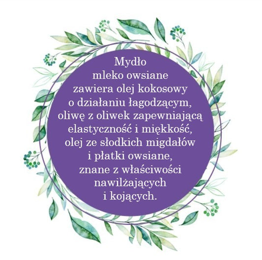 Mydło Marsylskie Prowansalskie MLEKO OWSIANE, bez oleju palmowego, 72%, 100g, Le Chatelard 1802