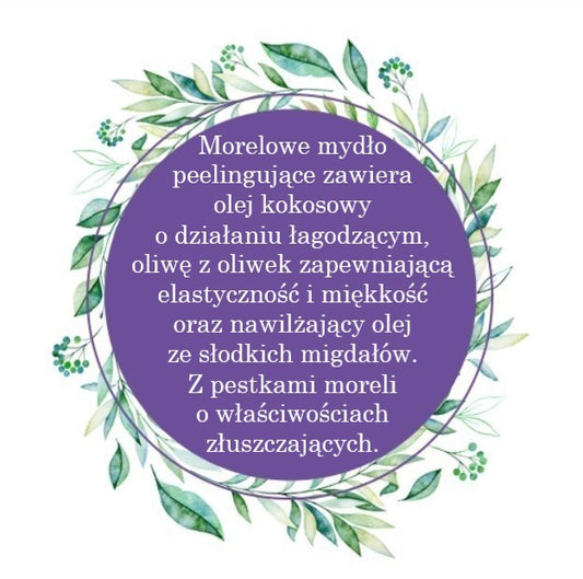Mydło Marsylskie Prowansalskie MORELOWY PEELING, bez oleju palmowego, 72%, 100g, Le Chatelard 1802