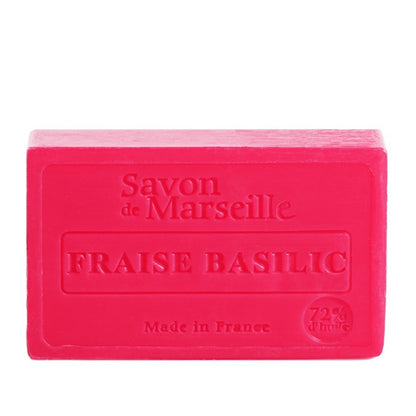 Mydło Marsylskie Prowansalskie TRUSKAWKA I BAZYLIA, 72%, 100g, Le Chatelard 1802