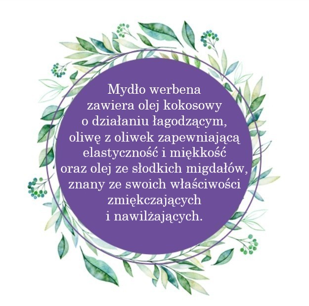 Mydło Marsylskie Prowansalskie WERBENA, bez oleju palmowego, 72%, 100g, Le Chatelard 1802