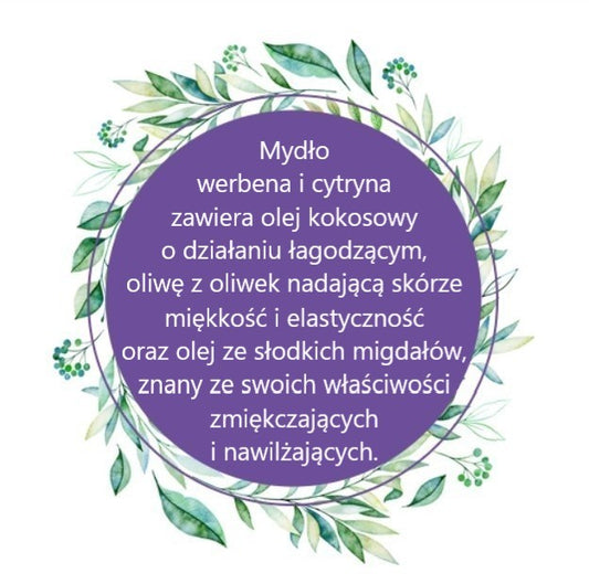 Mydło Marsylskie Prowansalskie WERBENA I CYTRYNA, bez oleju palmowego, 72%, 100g, Le Chatelard 1802