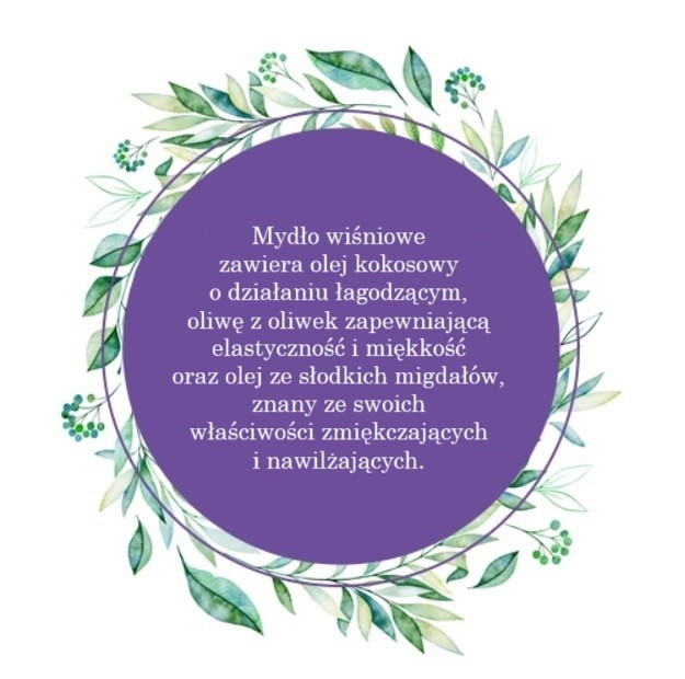 Mydło Marsylskie Prowansalskie WIŚNIA, bez oleju palmowego, 72%, 100g, Le Chatelard 1802