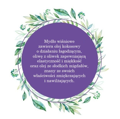 Mydło Marsylskie Prowansalskie WIŚNIA, bez oleju palmowego, 72%, 100g, Le Chatelard 1802