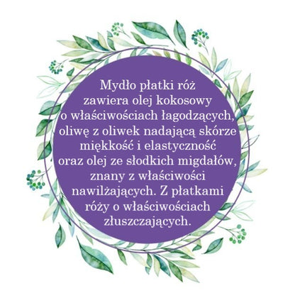 Mydło Marsylskie Prowansalskie Z PŁATKAMI RÓŻY, bez oleju palmowego, 72%, 100g, Le Chatelard 1802