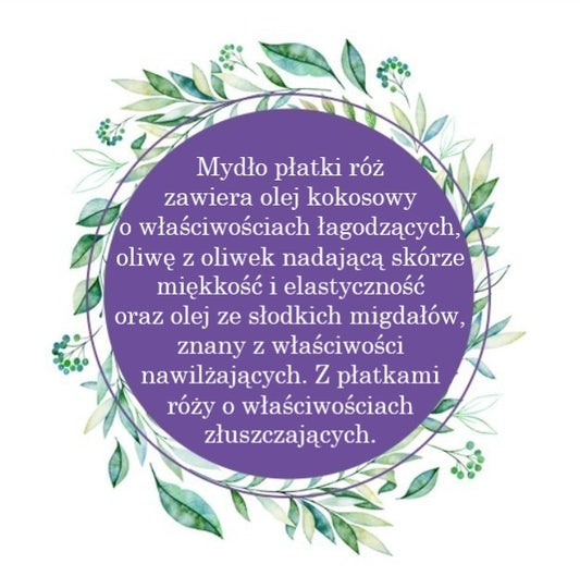Mydło Marsylskie Prowansalskie Z PŁATKAMI RÓŻY, bez oleju palmowego, 72%, 100g, Le Chatelard 1802