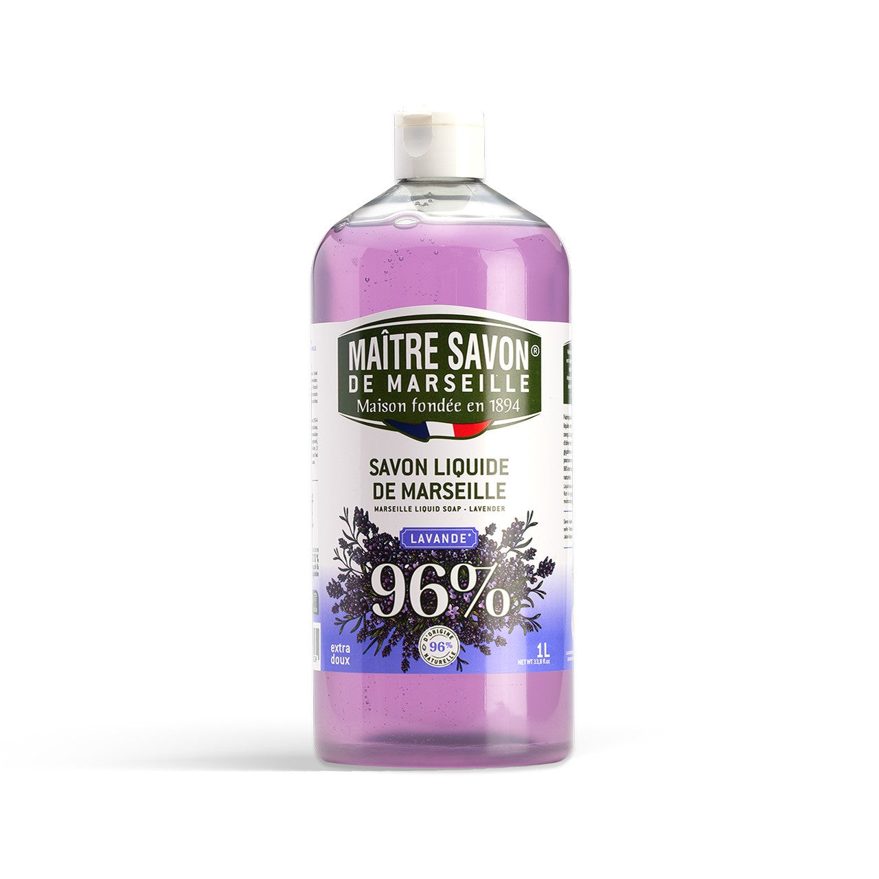Mydło Marsylskie w płynie, LAWENDA, extra doux, 1l, Maitre Savon de Marseille