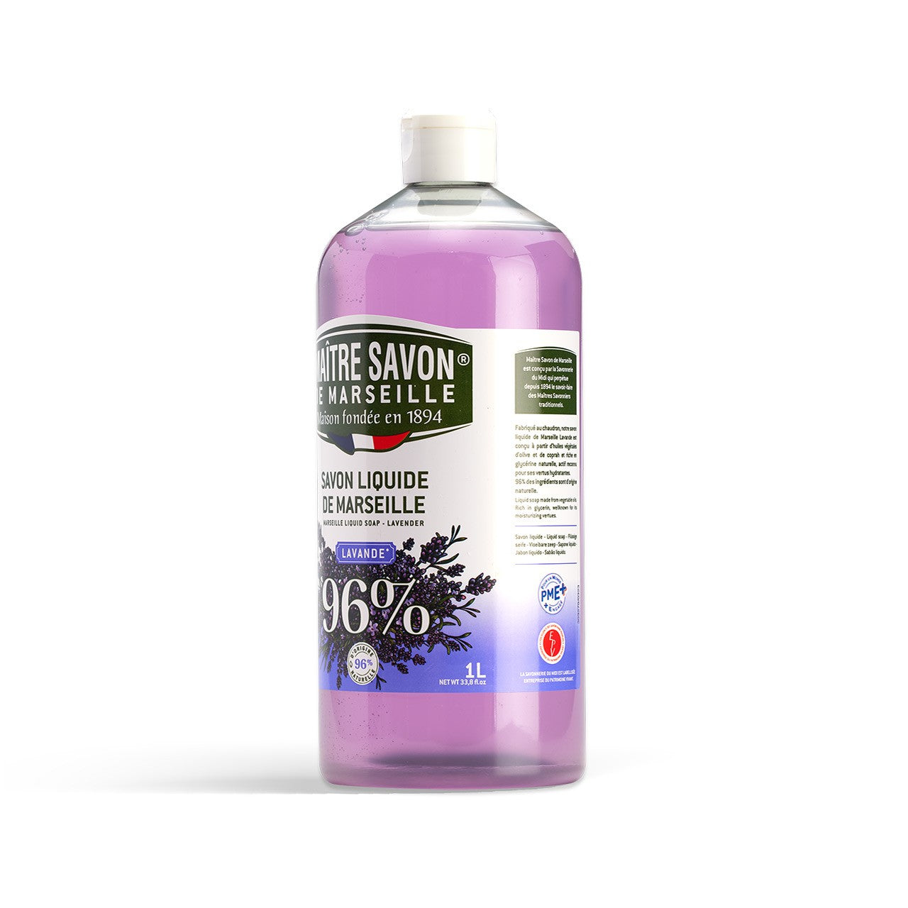Mydło Marsylskie w płynie, LAWENDA, extra doux, 1l, Maitre Savon de Marseille