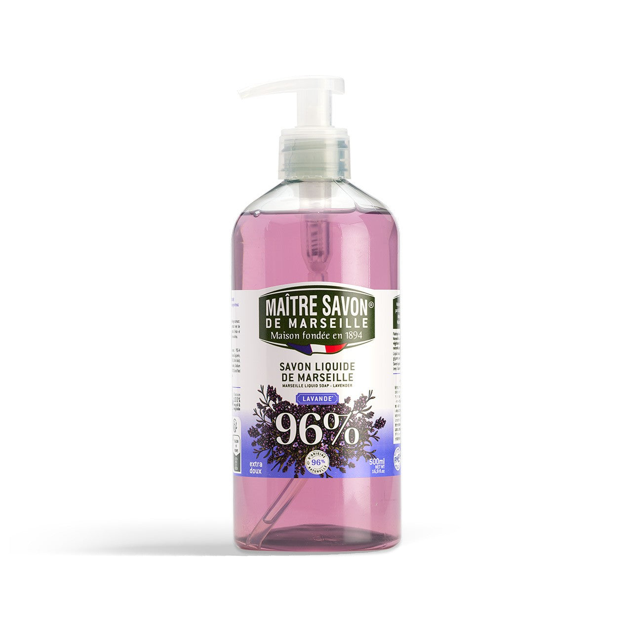 Mydło Marsylskie w płynie, LAWENDA, extra doux, 500 ml, Maitre Savon de Marseille