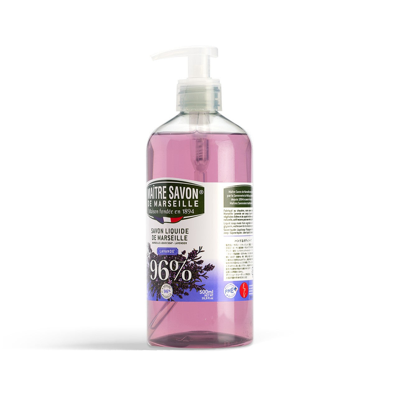 Mydło Marsylskie w płynie, LAWENDA, extra doux, 500 ml, Maitre Savon de Marseille