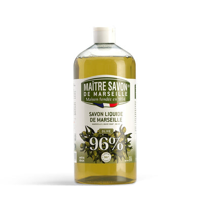 Mydło Marsylskie w płynie, OLIWKA, extra doux, 1l, Maitre Savon de Marseille