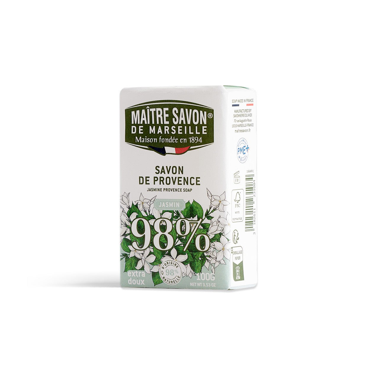 Mydło prowansalskie, JAŚMIN, 100 g, Maitre Savon de Marseille