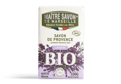 Mydło prowansalskie, LAWENDA, COSMOS ORGANIC, 100 g, Maitre Savon de Marseille