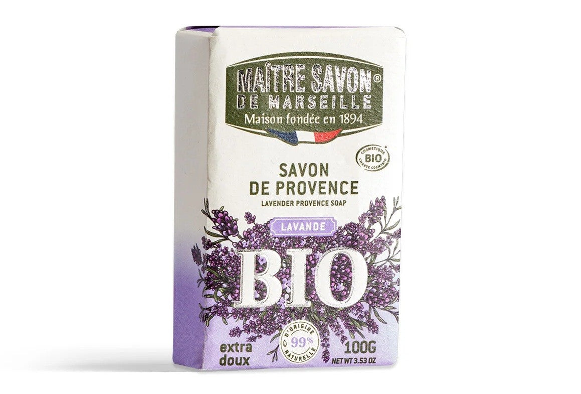 Mydło prowansalskie, LAWENDA, COSMOS ORGANIC, 100 g, Maitre Savon de Marseille