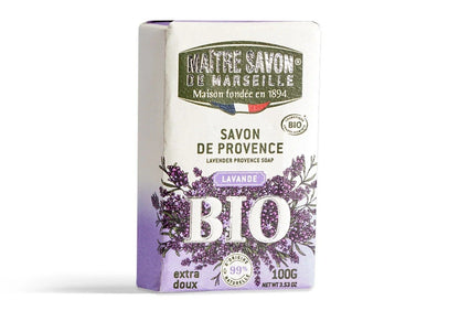 Mydło prowansalskie, LAWENDA, COSMOS ORGANIC, 100 g, Maitre Savon de Marseille