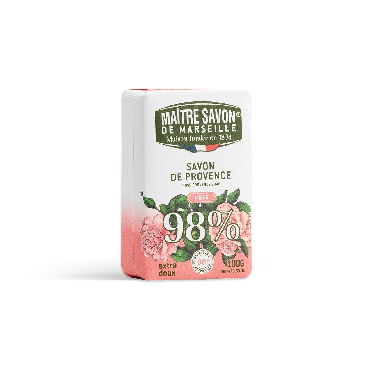 Mydło prowansalskie, RÓŻA, 100 g, Maitre Savon de Marseille