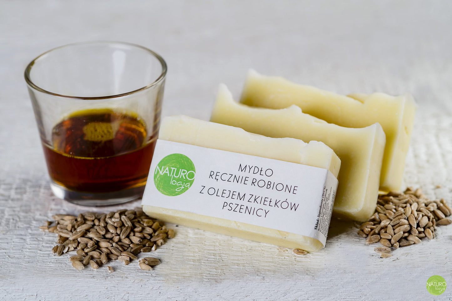 Mydło ręcznie robione, z olejem z kiełków pszenicy, 100 g, Naturologia