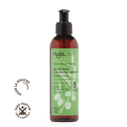 Mydło w płynie z Aleppo, certyfikowane Cosmos Organic, 200ml, Najel