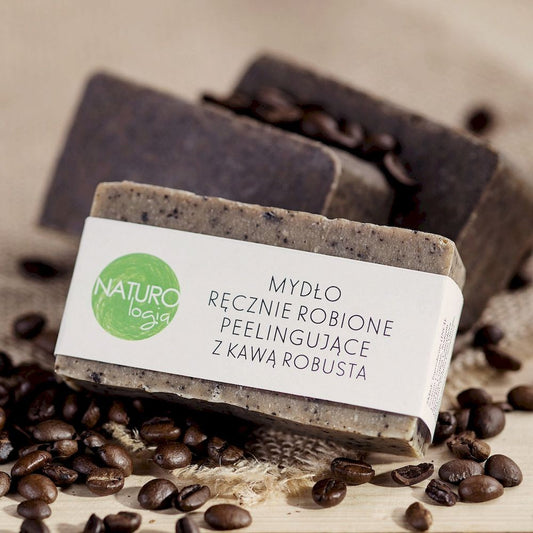 Mydło ręcznie robione, z kawą robusta, peelingujące, 100 g, Naturologia