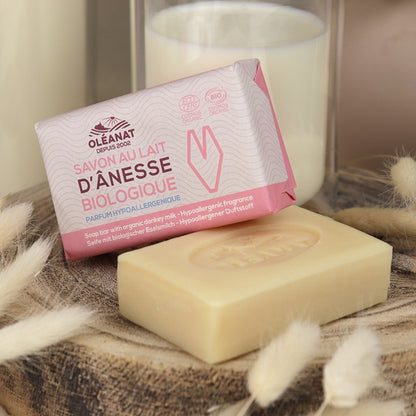 Mydło z oślim mlekiem, dla skóry wrażliwej, ECOCERT, 100 g, Oléanat, Le Secret Naturel