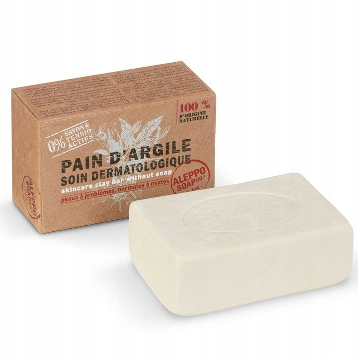 Naturalna oczyszczająca kostka dermatologiczna, z glinką kaolinową z Vercors i krzemionką, 320g, Aleppo Soap Co. by Tadé
