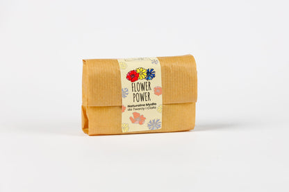 Naturalne mydło Flower Power, do twarzy i ciała, 100g, Słomiana Pracownia