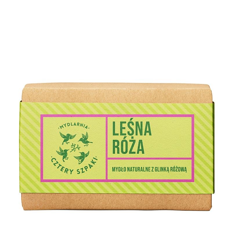 Naturalne mydło w kostce, Leśna Róża, 110g, Cztery Szpaki