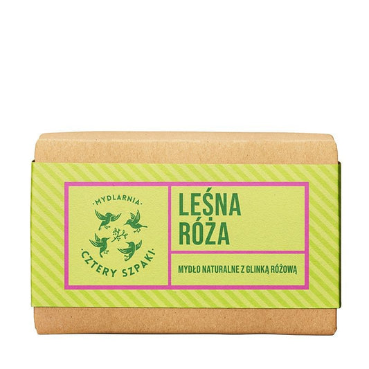 Naturalne mydło w kostce, Leśna Róża, 110g, Cztery Szpaki