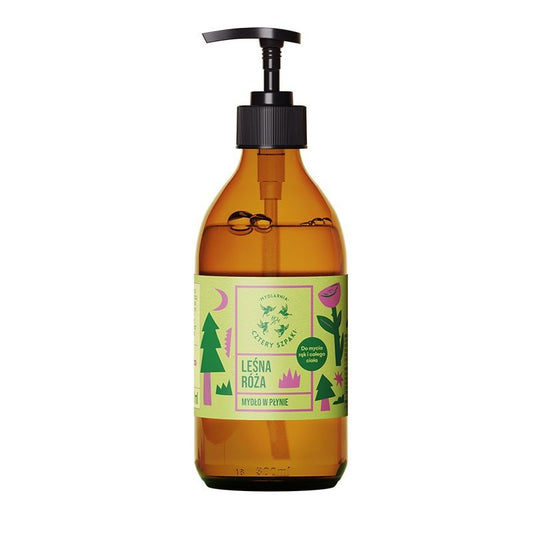 Naturalne mydło w płynie, Leśna róża, 300 ml, Cztery Szpaki