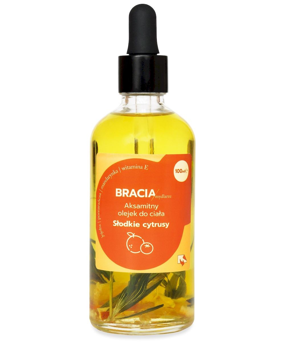 Naturalny olejek do ciała i masażu, Słodkie cytrusy, odżywczy, wegański, 100ml, Bracia Mydlarze