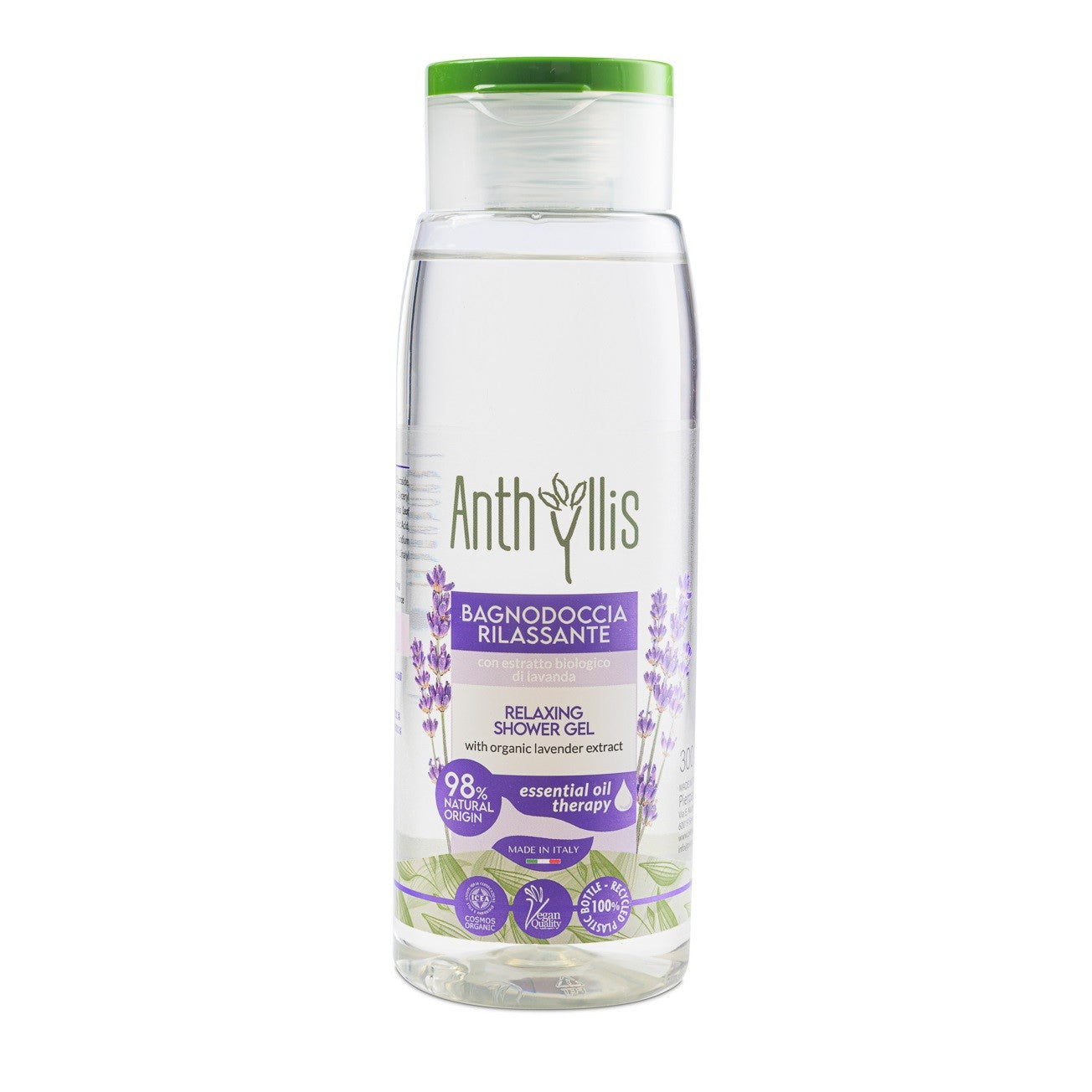 NOWY Relaksujący bio żel pod prysznic, z ekstraktem z lawendy i aloesem, ICEA, 300 ml, Anthyllis, Pierpaoli