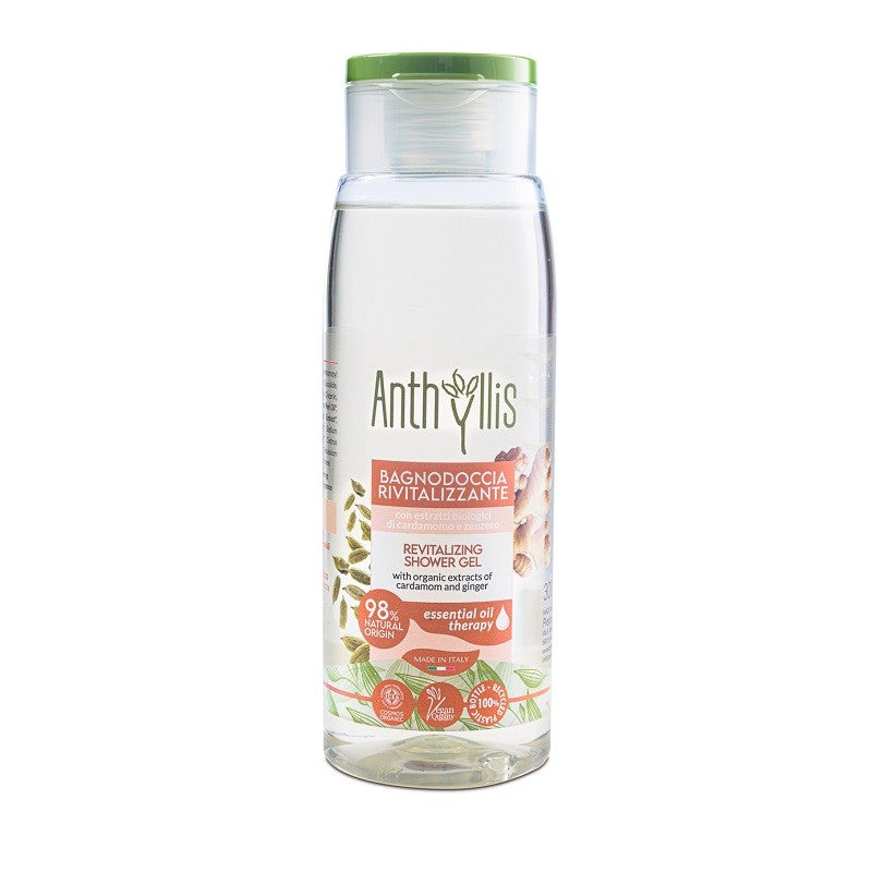NOWY Bio Rewitalizujący żel pod prysznic z ekstraktami z organicznego kardamonu i imbiru, 300 ml, Anthyllis, Pierpaoli