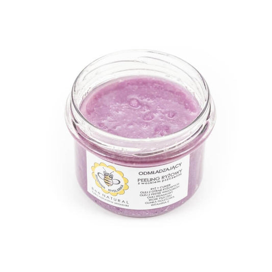 Peeling do ciała z woskiem pszczelim, Odmładzający, Ryżowy, 200 g, Miodowa Mydlarnia