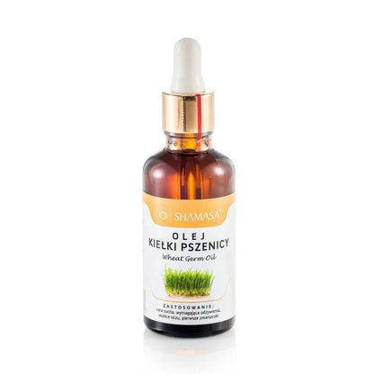 Olej z kiełków pszenicy, naturalny, tłoczony na zimno, nierafinowany, 50ml, Shamasa
