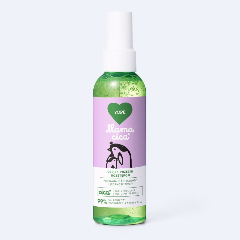 Olejek przeciw rozstępom, Mama CICA, naturalny, poprawia elastyczność i jędrność skóry, 100ml, Yope