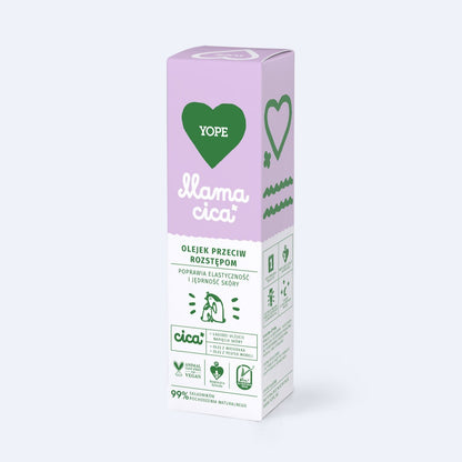 Olejek przeciw rozstępom, Mama CICA, naturalny, poprawia elastyczność i jędrność skóry, 100ml, Yope