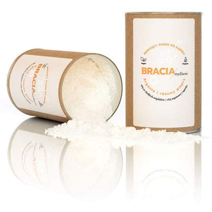 Perfumowany, musujący puder do kąpieli, Argania i różowy pieprz,  nawilżająca i odżywcza kąpiel, 300g, Bracia Mydlarze