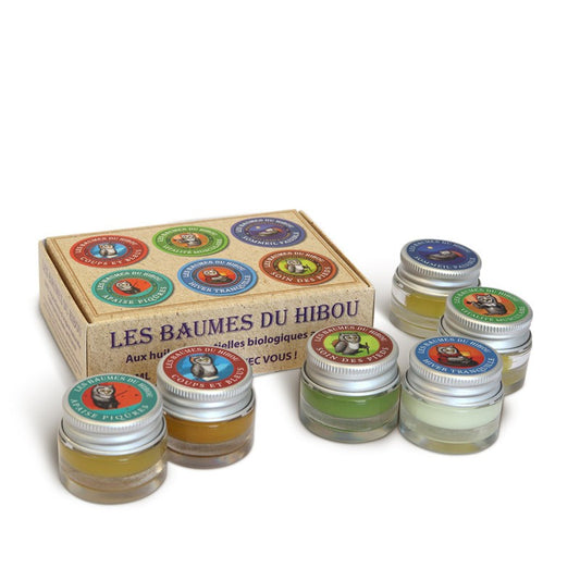 Podróżny zestaw niezwykłych balsamów sowich, ECOCERT, 6x7ml, Les Baumes du Hibou