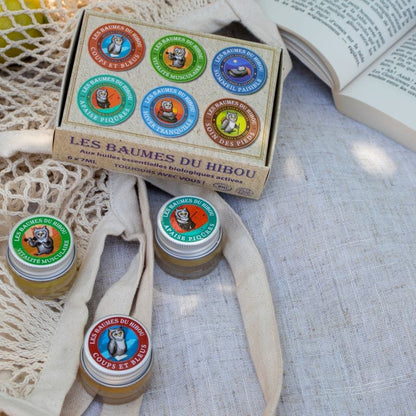 Podróżny zestaw niezwykłych balsamów sowich, ECOCERT, 6x7ml, Les Baumes du Hibou