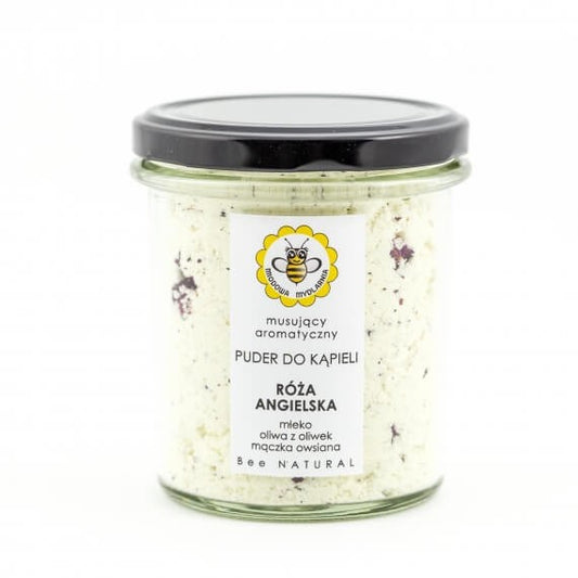 Puder do kąpieli Angielska Róża, musujący, 180 g, Miodowa Mydlarnia