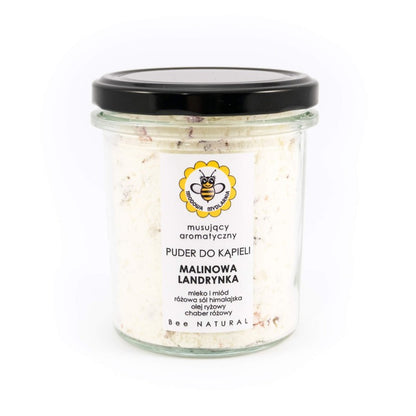 Puder do kąpieli, malinowa landrynka, 180 g, Miodowa Mydlarnia