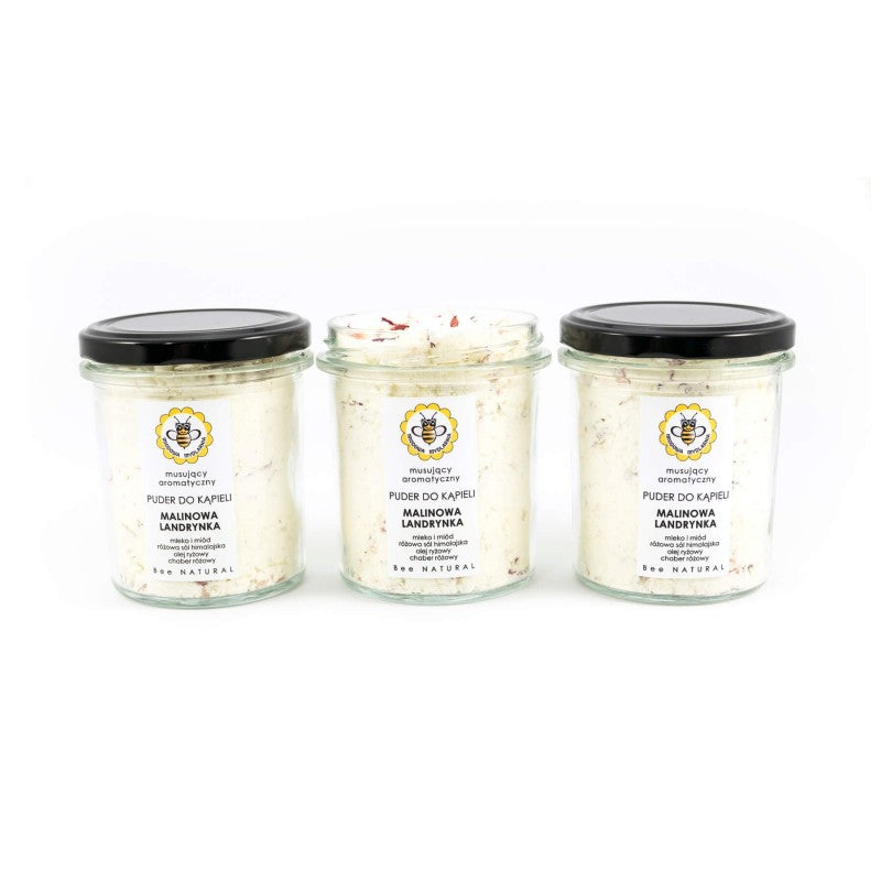 Puder do kąpieli, malinowa landrynka, 180 g, Miodowa Mydlarnia