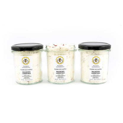 Puder do kąpieli, malinowa landrynka, 180 g, Miodowa Mydlarnia