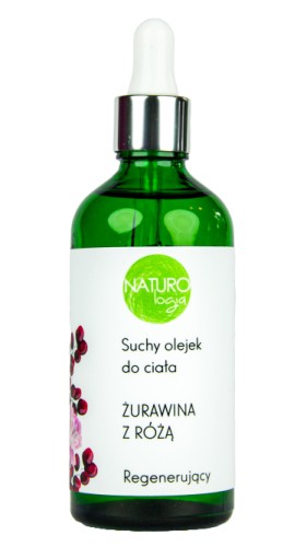 Suchy olejek do ciała, regenerujący, Żurawina z różą, 100 ml, Naturologia
