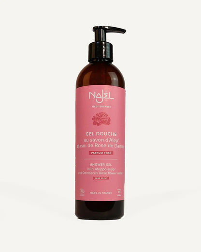 Żel pod prysznic z mydłem Aleppo, o zapachu róży damasceńskiej, Cosmos Organic, 500 ml, Najel