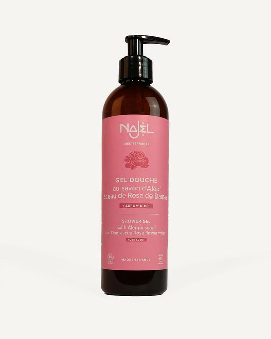 Żel pod prysznic z mydłem Aleppo, o zapachu róży damasceńskiej, Cosmos Organic, 500 ml, Najel
