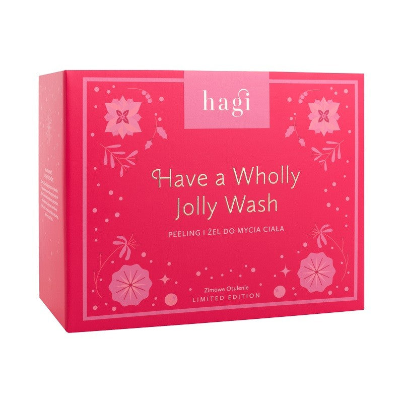 ZESTAW HAVE A WHOLLY JOLLY WASH: Peeling do ciała ZIMOWE OTULENIE, 200 ml + Żel do ciała ZIMOWE OTULENIE, 150 ml, Hagi
