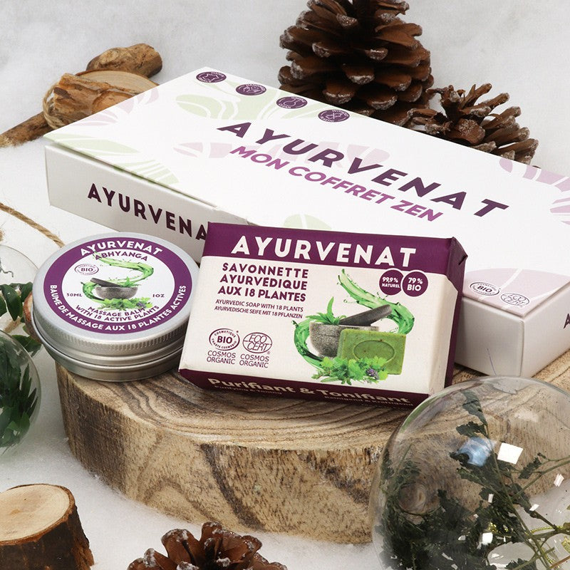 Zestaw: Pudełko zen ajurwedyjskie - mydło i balsam z 18 aktywnymi roślinami, ECOCERT, Ayurvenat, Le Secret Naturel