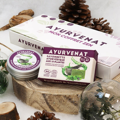 Zestaw: Pudełko zen ajurwedyjskie - mydło i balsam z 18 aktywnymi roślinami, ECOCERT, Ayurvenat, Le Secret Naturel